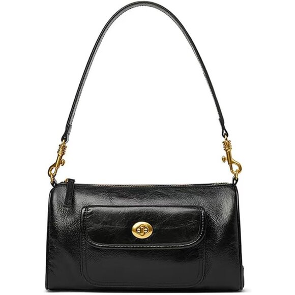 Women's Stylish Genuine Leather Shoulder Bag Lady with Two Strap - Picture 1 of 7